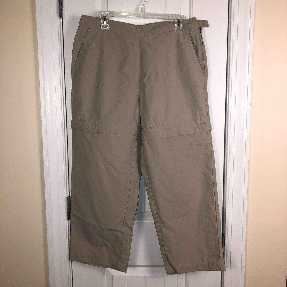 Royal Robbins Convertible Ankle Pants Womens Sz 14 Beige Gorpcore Outdoor Hiking
